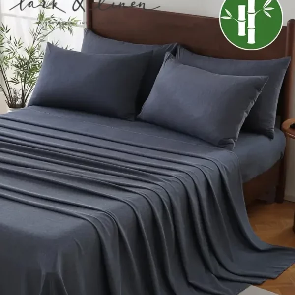 6 Parça Lüks Bambu Fiber Nevresim Seti